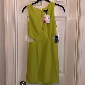 NBD x the NAVEN twins neon yellow dress w/ cutouts